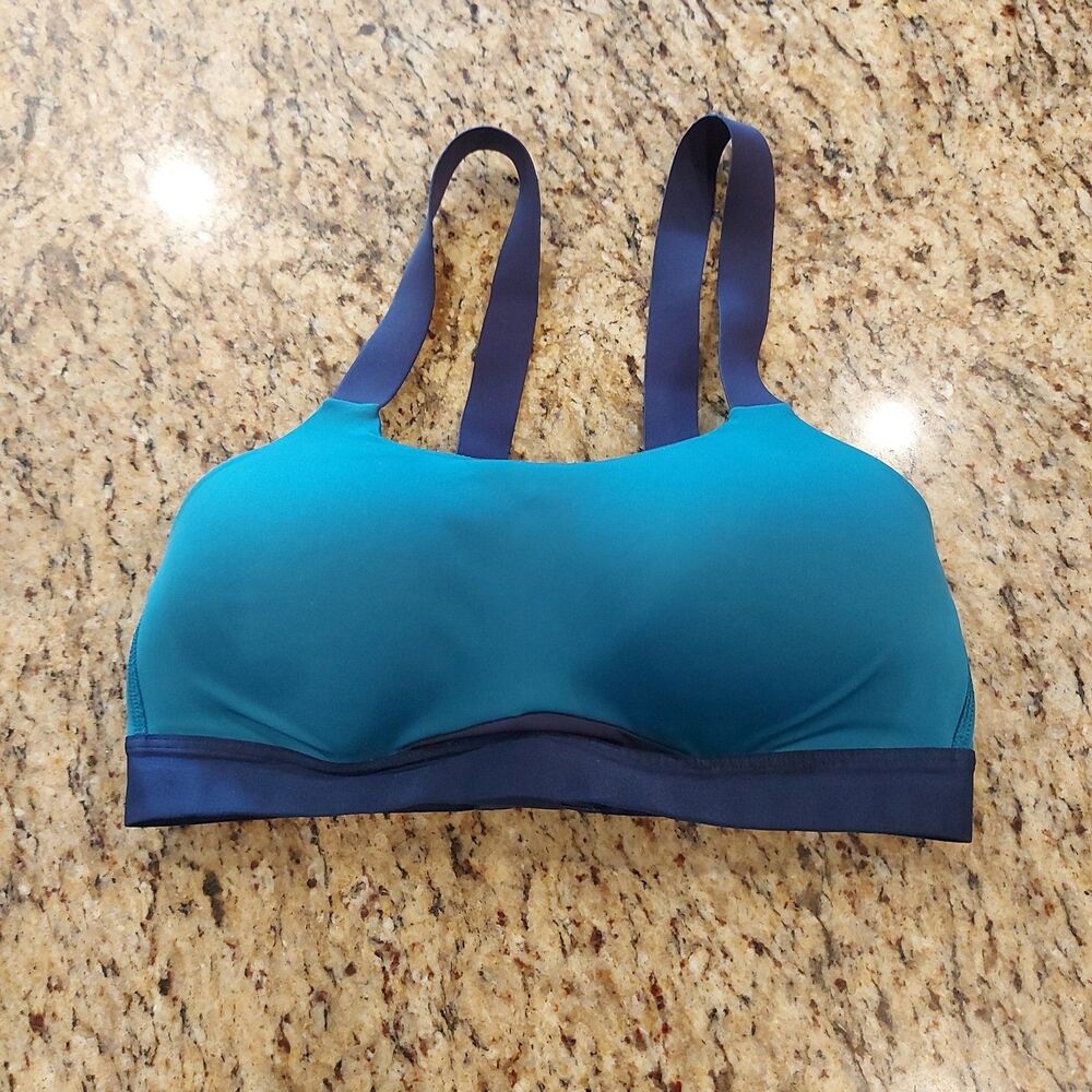 THIRDLOVE Kinetic Adjustable Sports Bra Size 34D Wireless Microfiber Blue Conver